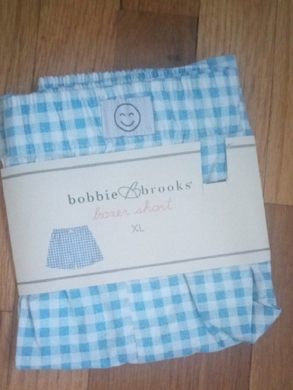 NWT Bobbie Brooks Light Blue & White Boxer PJ Shorts Women XL